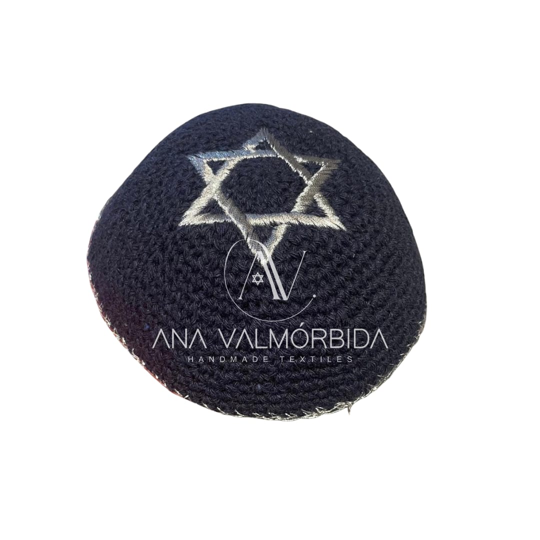 Kipá Simples Estrela Judaica - Imagem 2